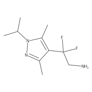 2-[3,5-dimethyl-1-(propan-2-yl)-1H-pyrazol-4-yl]-2,2-difluoroethan-1-amine Structure