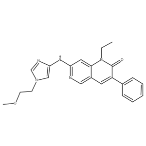 1-Ethyl-7-[[1-(2-methoxyethyl)imidazol-4-yl]amino]-3-phenyl-1,6-naphthyridin-2-one Structure