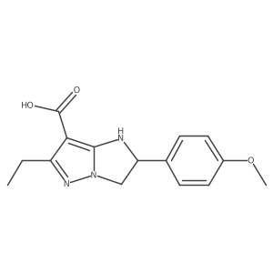 6-Ethyl-2-(4-methoxyphenyl)-2,3-dihydro-1H-imidazo[1,2-b]pyrazole-7-carboxylic acid结构式