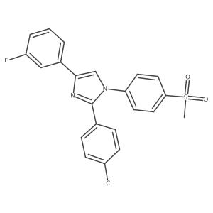 1h-Imidazole,2-(4-chlorophenyl)-4-(3-fluorophenyl)-1-[4-(methylsulfonyl)phenyl]- Structure