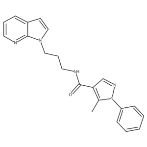 N-(3-(1H-pyrrolo[2,3-b]pyridin-1-yl)propyl)-5-methyl-1-phenyl-1H-pyrazole-4-carboxamide Structure