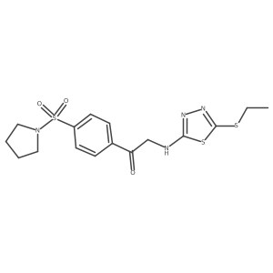 Ethanone, 2-[[5-(ethylthio)-1,3,4-thiadiazol-2-yl]amino]-1-[4-(1-pyrrolidinylsulfonyl)phenyl]-结构式