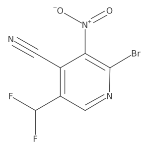 2-Bromo-5-(difluoromethyl)-3-nitroisonicotinonitrile结构式