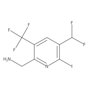 2-(Aminomethyl)-5-(difluoromethyl)-6-iodo-3-(trifluoromethyl)pyridine Structure