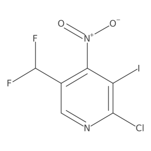2-Chloro-5-(difluoromethyl)-3-iodo-4-nitropyridine Structure