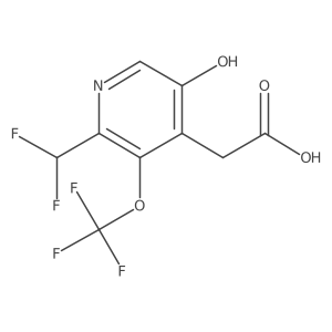 2-(Difluoromethyl)-5-hydroxy-3-(trifluoromethoxy)pyridine-4-acetic acid Structure