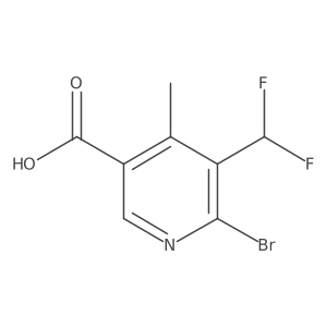 6-Bromo-5-(difluoromethyl)-4-methylnicotinic acid结构式