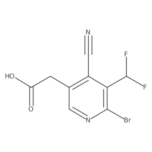 2-(6-Bromo-4-cyano-5-(difluoromethyl)pyridin-3-yl)acetic acid结构式