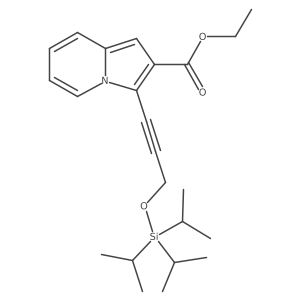 Ethyl 3-(3-((triisopropylsilyl)oxy)prop-1-yn-1-yl)indolizine-2-carboxylate结构式