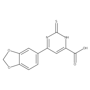 4-Pyrimidinecarboxylic acid,6-(1,3-benzodioxol-5-yl)-1,2-dihydro-2-thioxo-结构式