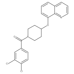 (3,4-Dichlorophenyl)(4-(quinolin-8-yloxy)piperidin-1-yl)methanone结构式