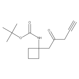 tert-butyl N-[1-(2-oxopent-4-yn-1-yl)cyclobutyl]carbamate结构式
