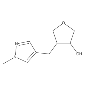 4-[(1-methyl-1H-pyrazol-4-yl)methyl]oxolan-3-ol结构式