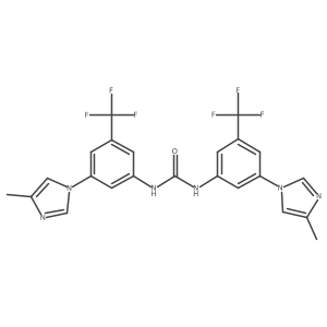 N,N'-Bis[3-(4-methyl-1H-imidazol-1-yl)-5-(trifluoromethyl)phenyl]urea结构式