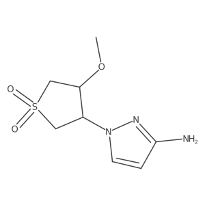 3-(3-amino-1H-pyrazol-1-yl)-4-methoxy-1lambda6-thiolane-1,1-dione结构式
