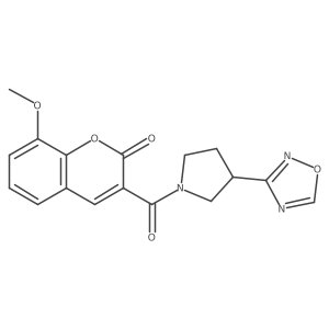 3-(3-(1,2,4-oxadiazol-3-yl)pyrrolidine-1-carbonyl)-8-methoxy-2H-chromen-2-one Structure