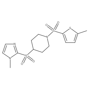 4-((1-methyl-1H-imidazol-2-yl)sulfonyl)-1-((5-methylthiophen-2-yl)sulfonyl)piperidine Structure