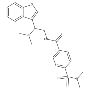 N-(2-(benzo[b]thiophen-3-yl)-2-(dimethylamino)ethyl)-4-(N,N-dimethylsulfamoyl)benzamide结构式