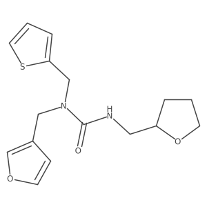 1-(Furan-3-ylmethyl)-3-((tetrahydrofuran-2-yl)methyl)-1-(thiophen-2-ylmethyl)urea结构式