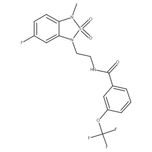 N-(2-(6-fluoro-3-methyl-2,2-dioxidobenzo[c][1,2,5]thiadiazol-1(3H)-yl)ethyl)-3-(trifluoromethoxy)benzamide结构式