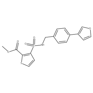 methyl 3-(N-(4-(furan-3-yl)benzyl)sulfamoyl)thiophene-2-carboxylate结构式