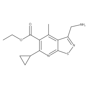 Ethyl 3-(aminomethyl)-6-cyclopropyl-4-methyl-[1,2]thiazolo[5,4-b]pyridine-5-carboxylate Structure