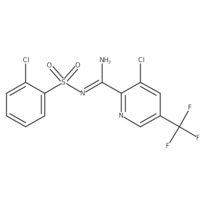 3-chloro-N-(2-chlorobenzenesulfonyl)-5-(trifluoromethyl)pyridine-2-carboximidamide Structure
