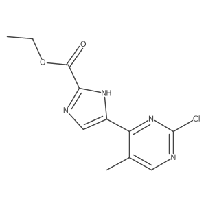 Ethyl 5-(2-chloro-5-methylpyrimidin-4-yl)-1H-imidazole-2-carboxylate结构式