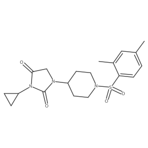 3-Cyclopropyl-1-[1-(2,4-dimethylbenzenesulfonyl)piperidin-4-yl]imidazolidine-2,4-dione Structure