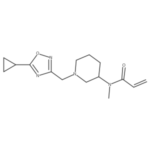 N-{1-[(5-cyclopropyl-1,2,4-oxadiazol-3-yl)methyl]piperidin-3-yl}-N-methylprop-2-enamide结构式