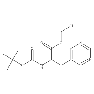 Chloromethyl 2-{[(tert-butoxy)carbonyl]amino}-3-(pyrimidin-5-yl)propanoate结构式