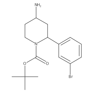 Tert-butyl 4-amino-2-(3-bromophenyl)piperidine-1-carboxylate结构式
