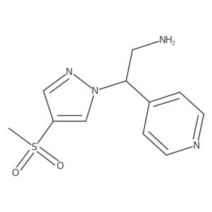 2-(4-methanesulfonyl-1H-pyrazol-1-yl)-2-(pyridin-4-yl)ethan-1-amine结构式
