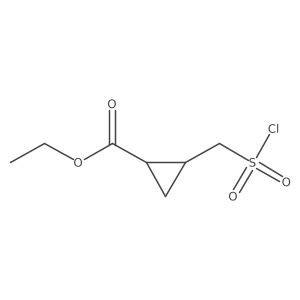 rac-ethyl (1R,2R)-2-[(chlorosulfonyl)methyl]cyclopropane-1-carboxylate, trans Structure