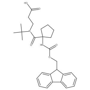 3-{N-tert-butyl-1-[1-({[(9H-fluoren-9-yl)methoxy]carbonyl}amino)cyclopentyl]formamido}propanoic acid结构式