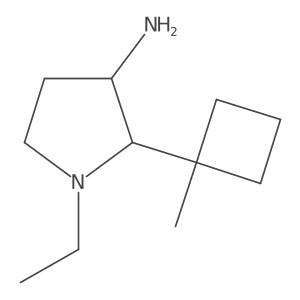 1-Ethyl-2-(1-methylcyclobutyl)pyrrolidin-3-amine Structure