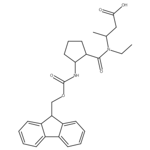 3-{N-ethyl-1-[2-({[(9H-fluoren-9-yl)methoxy]carbonyl}amino)cyclopentyl]formamido}butanoic acid Structure