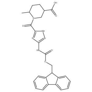 1-[5-({[(9H-fluoren-9-yl)methoxy]carbonyl}amino)-1H-1,2,4-triazole-3-carbonyl]-6-methylpiperidine-3-carboxylic acid Structure