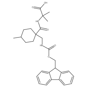 2-({1-[({[(9H-fluoren-9-yl)methoxy]carbonyl}amino)methyl]-4-methylcyclohexyl}formamido)-2-methylpropanoic acid Structure