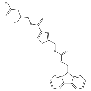 4-({2-[({[(9H-fluoren-9-yl)methoxy]carbonyl}amino)methyl]-1,3-thiazol-4-yl}formamido)-3-hydroxybutanoic acid Structure