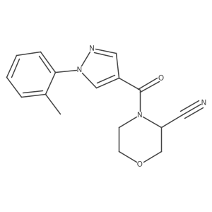 4-[1-(2-Methylphenyl)pyrazole-4-carbonyl]morpholine-3-carbonitrile结构式