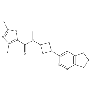 N-(1-{5H,6H,7H-cyclopenta[c]pyridazin-3-yl}azetidin-3-yl)-N,2,4-trimethyl-1,3-thiazole-5-carboxamide结构式