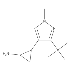 rac-(1R,2S)-2-(3-tert-butyl-1-methyl-1H-pyrazol-4-yl)cyclopropan-1-amine Structure