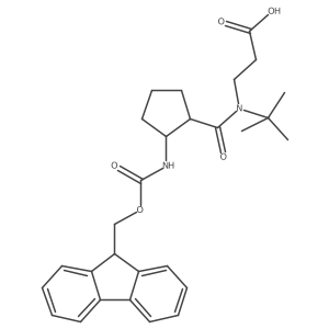 rac-3-{N-tert-butyl-1-[(1R,2S)-2-({[(9H-fluoren-9-yl)methoxy]carbonyl}amino)cyclopentyl]formamido}propanoic acid结构式