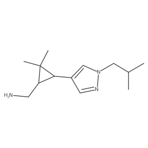 rac-[(1R,3R)-2,2-dimethyl-3-[1-(2-methylpropyl)-1H-pyrazol-4-yl]cyclopropyl]methanamine Structure