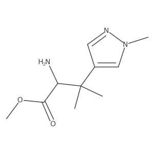 methyl 2-amino-3-methyl-3-(1-methyl-1H-pyrazol-4-yl)butanoate Structure