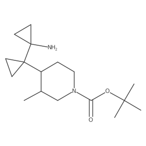 Tert-butyl 4-[1-(1-aminocyclopropyl)cyclopropyl]-3-methylpiperidine-1-carboxylate结构式