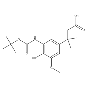 3-(3-{[(Tert-butoxy)carbonyl]amino}-4-hydroxy-5-methoxyphenyl)-3-methylbutanoic acid结构式