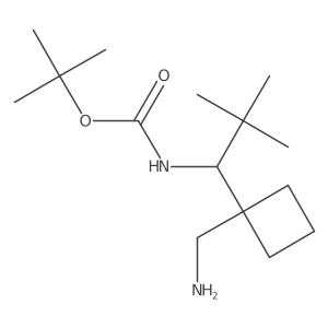 tert-butyl N-{1-[1-(aminomethyl)cyclobutyl]-2,2-dimethylpropyl}carbamate结构式