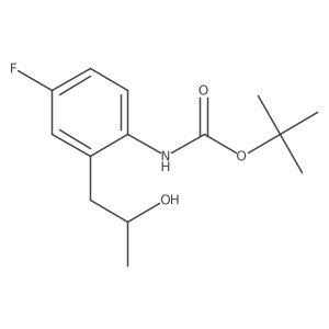 tert-butyl N-[4-fluoro-2-(2-hydroxypropyl)phenyl]carbamate结构式